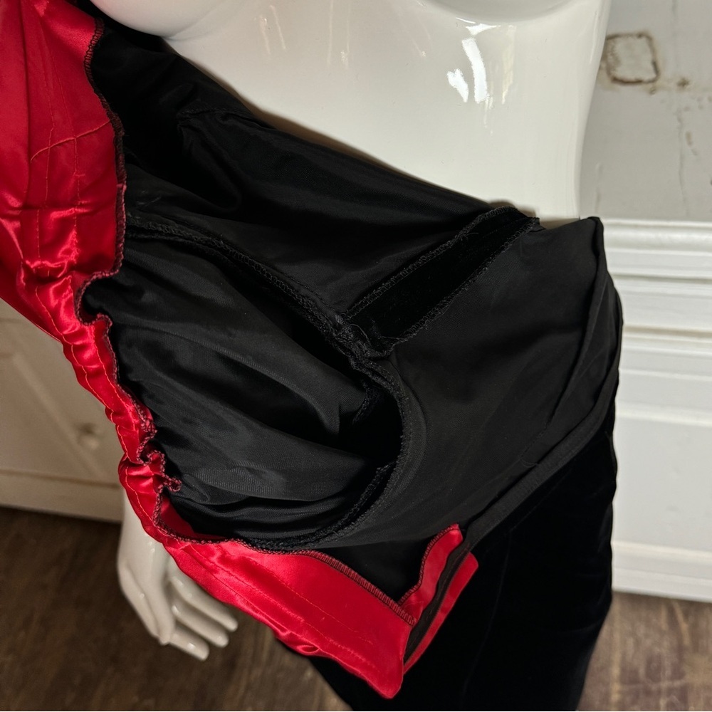 🎀 Vintage Handmade Velvet Satin Bow Dress - Picture 12 of 14